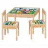 Set masuta cu 2 scaune pentru copii, lemn masiv pin, Club Mickey Mouse, 48x63x45 cm