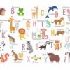 Set masuta cu 2 scaune pentru copii, lemn masiv pin, Alfabet, 48x63x45 cm