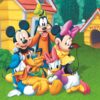 Set masuta cu 2 scaune pentru copii, lemn masiv pin, Mickey gratar , 48x63x45 cm