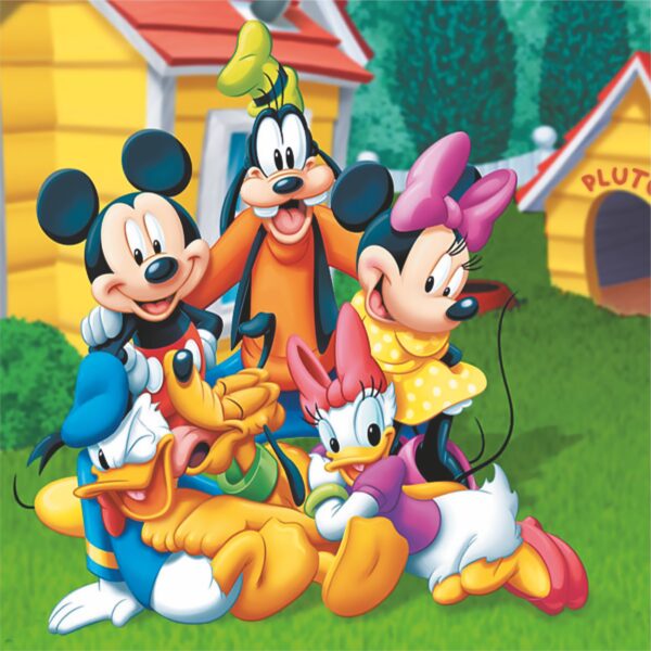 Set masuta cu 2 scaune pentru copii, lemn masiv pin, Mickey gratar , 48x63x45 cm