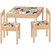 Set masuta cu 2 scaune pentru copii, lemn masiv pin, Tsum-tsum , 48x63x45 cm